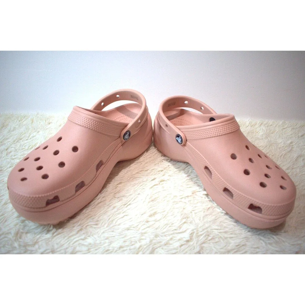Crocs Platform Comfort Clogs in Blush Pink/Peachy (206750‑6I8) - Women’s Size 9